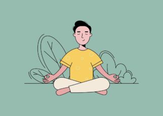 meditation, yoga, wellness, health, nature, relaxation, meditation illustration, male