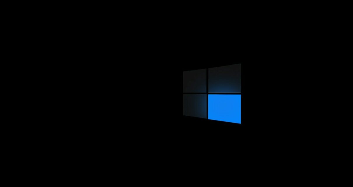 windows 10 logo on black