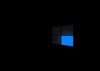 windows 10 logo on black